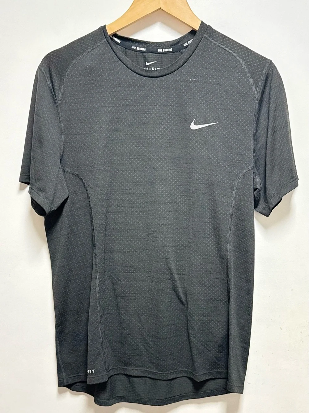 Nike Black/Gray Short Sleeve Dri-FIT Tee with White Swoosh